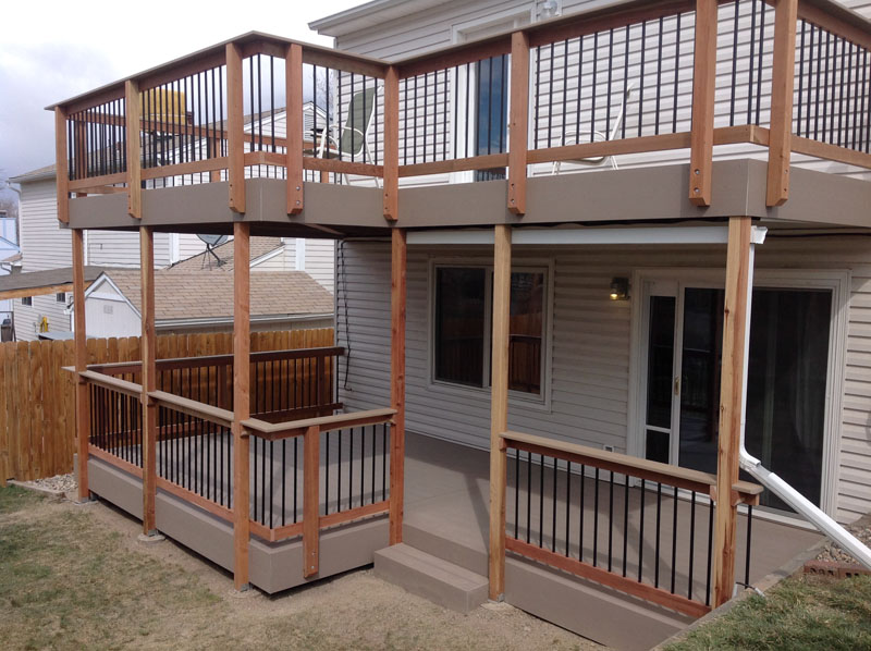 Composite Deck with Redwood Rail System