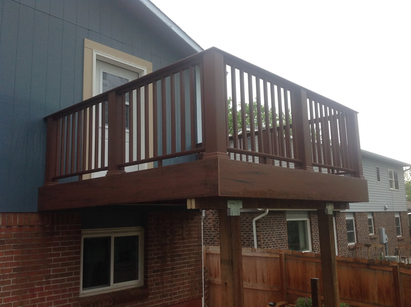 Timbertech Contemporary Rail System and Brick Color