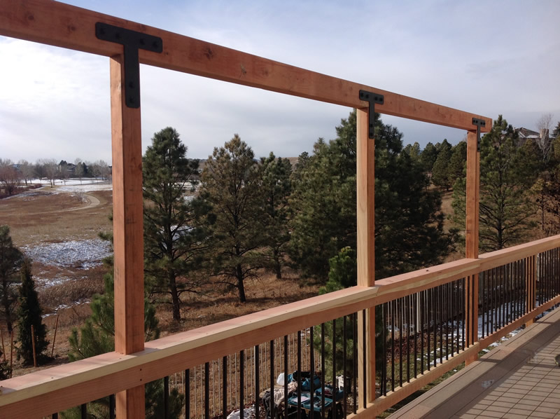 Timbertech Sandy Birch with Redwood Rail System and Metal Ballusters