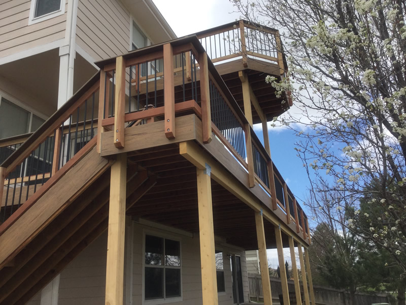 Port Orford Glu/Lam Support Beams and Posts Timbertech Earthwood Evolutions Pecan Decking